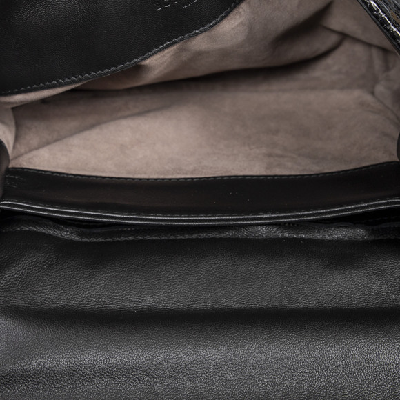 Bottega Veneta Top Handle Flap Bag   in Black Snakeskin Intrecciato Leather - Picture 7 of 7